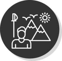 Wandern-Vektor-Icon-Design vektor