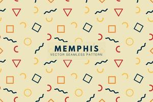 bunt geometrisch Formen. Memphis Muster. Jahrgang 90er Jahre Hipster abstrakt Formen. Vektor nahtlos wiederholen Muster
