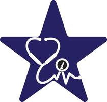 Stethoskop Zeit Vektor Logo Design Vorlage. Gesundheit und medizinisch oder Apotheke Logo Konzept.