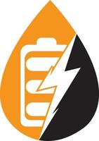 Logo-Design-Vorlage für Power-Akkus. Akku-Schnelllade-Logo-Design. Akkuleistung und Flash-Blitz-Logo-Symbol. vektor