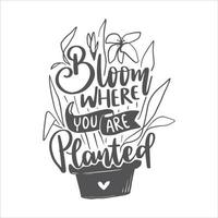 motiverande inspirera citat. blomning blomma blommig text citat för affisch och t-shirt design vektor