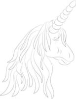 Einhorn Vektor Linie Kunst Färbung Seiten Einhorn Illustration zum Färbung Buch