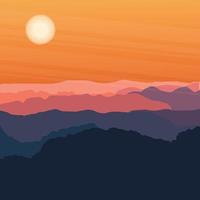 Sommer- Sonnenuntergang Vektor Hintergrund Illustration