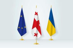 Treffen Konzept zwischen Georgia, europäisch Union und Ukraine. vektor