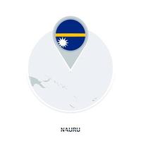 Nauru Karte und Flagge, Vektor Karte Symbol mit hervorgehoben Nauru