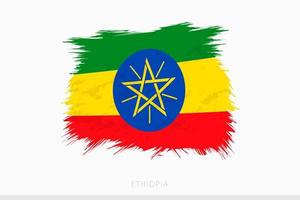 grunge flagga av etiopien, vektor abstrakt grunge borstat flagga av etiopien.