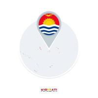 kiribati Karte und Flagge, Vektor Karte Symbol mit hervorgehoben kiribati