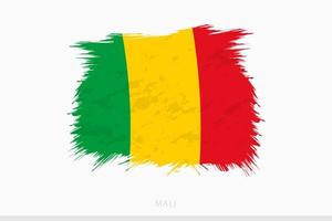 Grunge Flagge von Mali, Vektor abstrakt Grunge gebürstet Flagge von Mali.