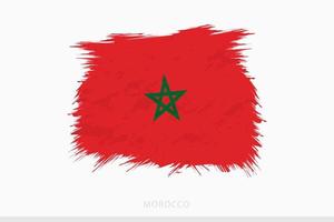 grunge flagga av marocko, vektor abstrakt grunge borstat flagga av marocko.