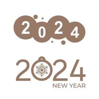 2024 Neu Jahr Logo Text Design Satz. 2024 Nummer Design Vorlage. Kalender einfach Symbol vektor