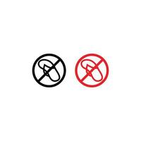 logotyp design ikon förbjuden till ha på sig Skodon vektor