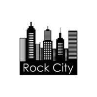 das Felsen Stadt Vektor Logo Eigenschaften deutlich, nervös Typografie mit scharf, gezackt Kanten Das vermitteln ein Sinn von roh Energie und Leistung