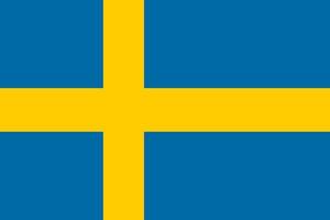 Flagge von Schweden isoliert auf Weiß Hintergrund. vektor