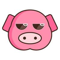 Schwein Gesicht Emoticon vektor