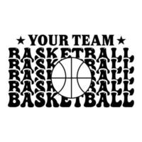 Ihre Mannschaft Basketball Typografie Vektor Grafik T-Shirt