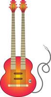 doppelt Hals Gitarre Vektor Design. rot elektrisch Gitarre.