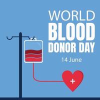 Illustration Vektor Grafik von Blut Transfusion von Blut Tasche zu Herz Symbol, perfekt zum International Tag, Welt Blut Spender Tag, zelebrieren, Gruß Karte, usw.