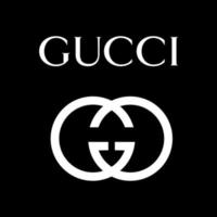 Gucci Logo - - Gucci Symbol mit Schrift auf schwarz Hintergrund vektor