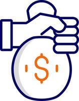 Geld Tasche Hand Vektor Symbol