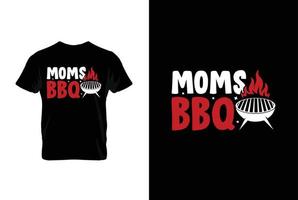 moms bbq. bbq vektor typografi t-shirt design.perfekt för skriva ut objekt och påsar, affischer, kort, vektor illustration.