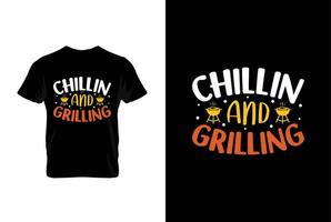 chillar och grillning bbq vektor typografi t-shirt design.perfekt för skriva ut objekt och påsar, affischer, kort, vektor illustration.