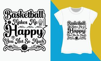 Basketball svg T-Shirt Design, Basketball macht mich glücklich Sie nicht damit viel vektor