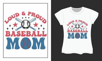 baseboll mamma svg t-shirt design vektor