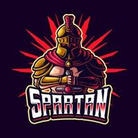 spartansk gladitor esport maskot logotyp design vektor