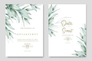 Aquarell Eukalyptus Hochzeit Einladung Karte vektor