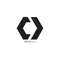 Brief c j Polygon modern schwarz eben Logo vektor