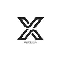 linje konst brev x kreativ monogram logotyp vektor
