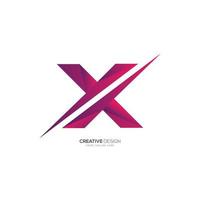 modern Brief x Scheiben Gradient bunt abstrakt Logo vektor