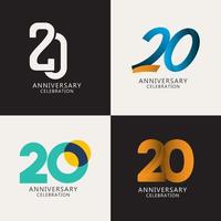 20 Jahre Jubiläumsfeier Zusammenstellung Logo Vektor Vorlage Design Illustration