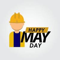 Happy May Day Logo Vektor Vorlage Design Illustration