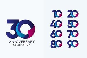 30 års illustration för design för mall för logo för vektor för årsdagfirandeuppsättning