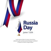 lycklig ryssland självständighetsdagen firande vektor mall design illustration