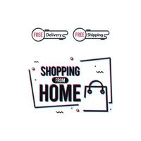 shopping hemifrån logotyp etikett tagg vektor mall design illustration