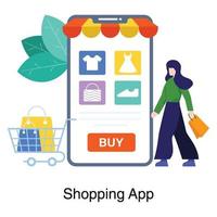 online shopping app koncept vektor