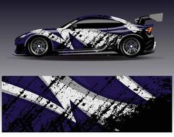 bil wrap design vektor. grafisk abstrakt stripe racing bakgrund kit designs för wrap fordon racer bil rally äventyr och livery vektor