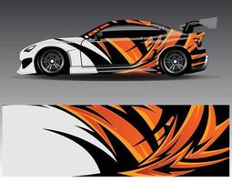 Auto-Wrap-Design-Vektor. grafische abstrakte Streifen-Rennhintergrund-Kit-Designs für Wrap-Fahrzeug-Rennwagen-Rallye-Abenteuer und Lackierungen vektor