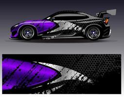 Auto-Wrap-Design-Vektor. grafische abstrakte Streifen-Rennhintergrund-Kit-Designs für Wrap-Fahrzeug-Rennwagen-Rallye-Abenteuer und Lackierungen vektor