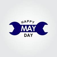 Happy May Day Logo Vektor Vorlage Design Illustration