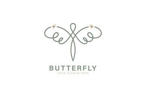 Schmetterling Design Logo Inspiration. Libelle, Flügel Symbol Vektor