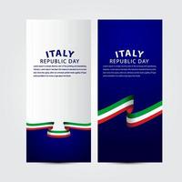 glückliche Italien Republik Tag Feier Vektor Vorlage Design Illustration