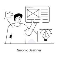 trendiger Grafikdesigner vektor