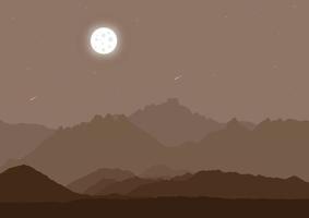 Nacht Berge Landschaft Vektor Design Illustration