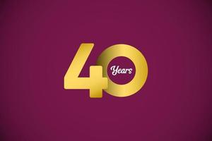 40 år årsdag firande guld vektor mall design design