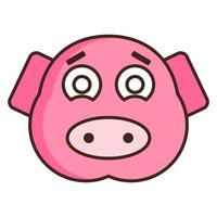 Schwein Gesicht Emoticon vektor