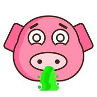 Schwein Gesicht Emoticon vektor