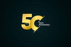 50 Jahre Jubiläumsfeier Gold Logo Vektor Vorlage Design Illustration